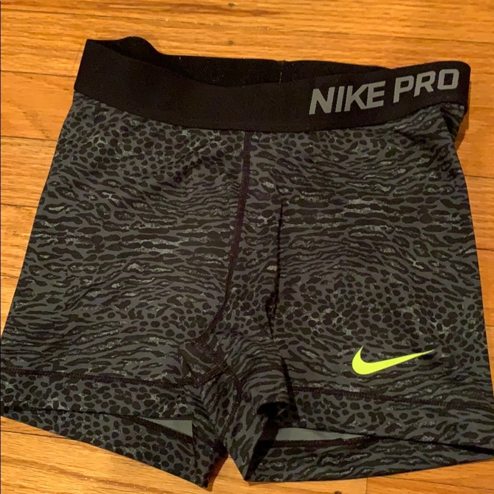 Nike Dri-Fit spandex shorts in leopard print